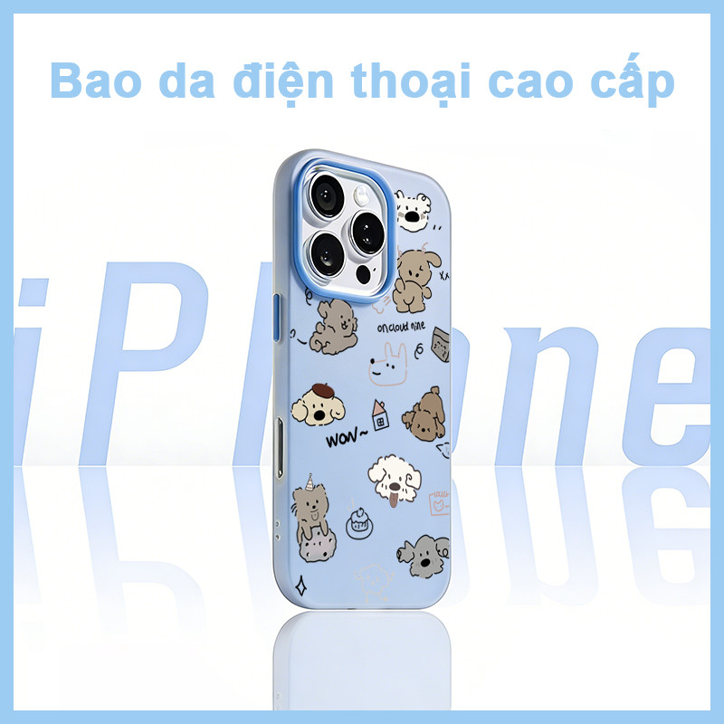 Ốp Lưng Chó Dễ Thương On Cloud Nine iPhone 11/12/13/14/15/16/17 Pro Max Mềm Mịn, Chống Sốc, Hình Thú