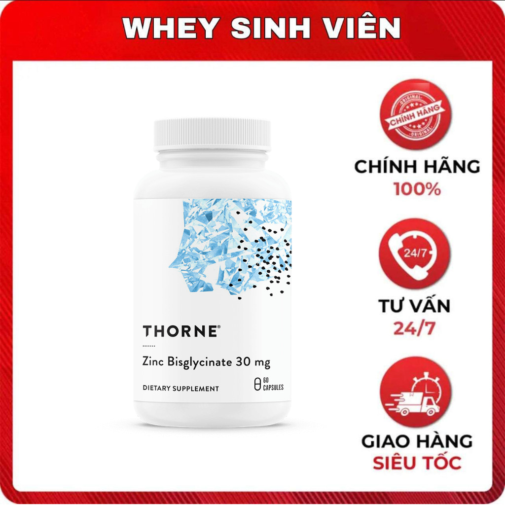 Thorne Zinc Bisglycinate 30mg – Viên bổ sung kẽm hấp thu cao -  WheySinhVien MB