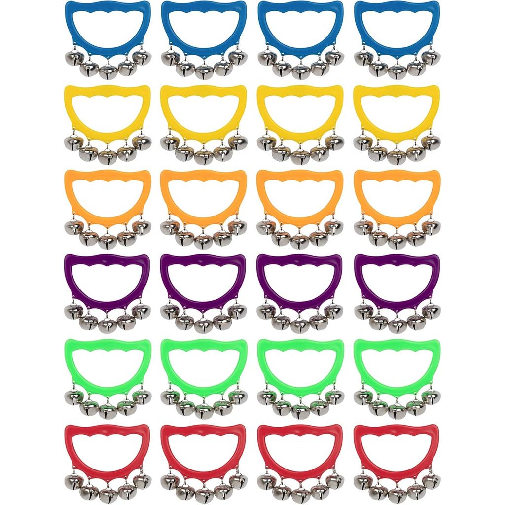 Chuông Jingle MUSCELL, 24 Chiếc Chuông Tay Giáng Sinh Jingle Bells, Nhạc Cụ Màu Sáng Chuông Jingle Q