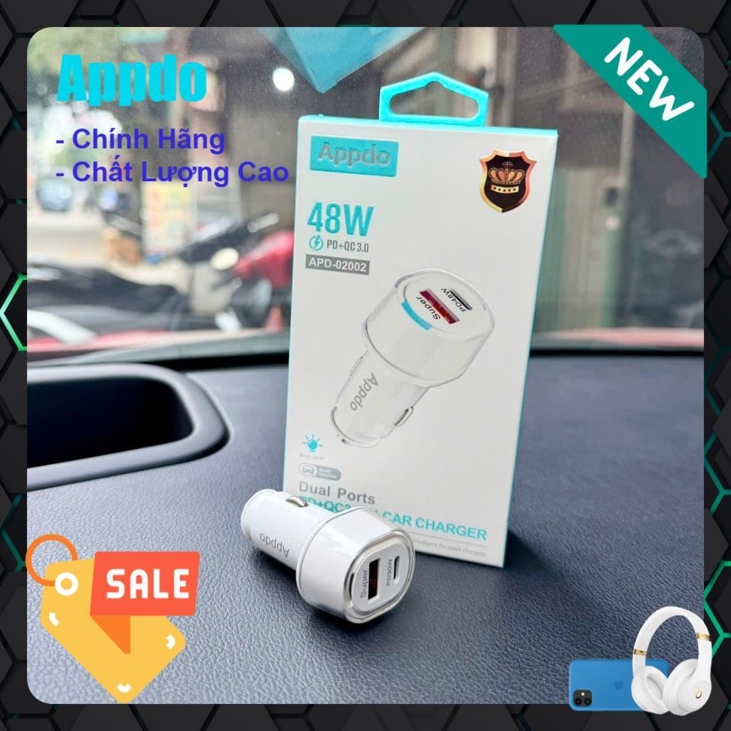 Tẩu sạc oto 2 Cổng Appdo APD-02002 48W Citycase