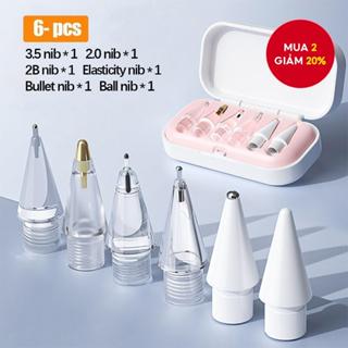 6 Gói Mẹo Điểm Tinh Tế Cho Apple Pencil 1 / 2 / USB-C Bộ Nibs Thay Thế Nhiều Màu Sắc Cho Kỹ Thuật Số Phác Thảo Mùa Xuân Kỳ