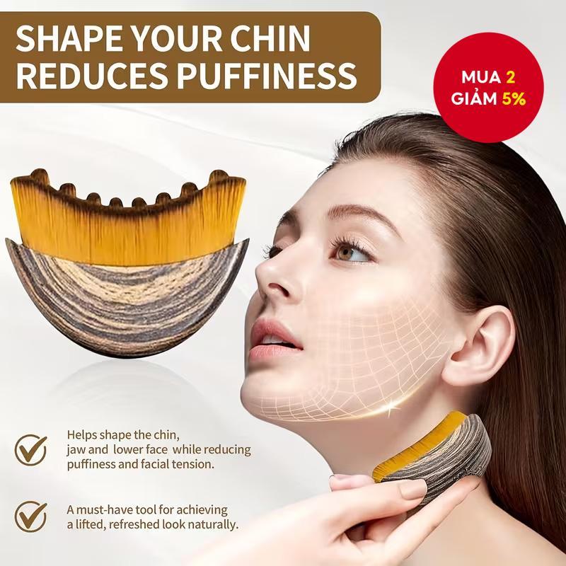 Bàn chải massage lymphatic tạo khuôn mặt với hộp dụng cụ làm đẹp.