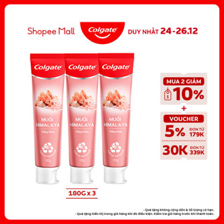  Bộ 3 Kem đánh răng Colgate thiên nhiên từ muối hồng Himalaya cho răng sáng khỏe 180G 