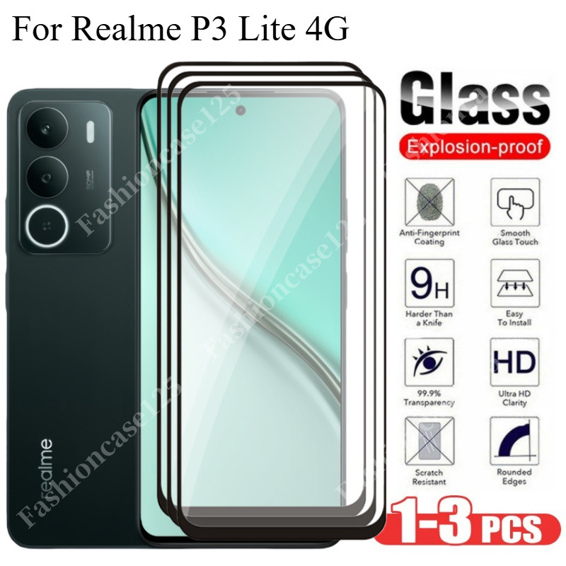 1-3 Chiếc Realme P3 Lite 4G Bảo Vệ Màn Hình Cho Realme P3 Lite 4G P3Lite 2025 Full Cover Kính Cường 