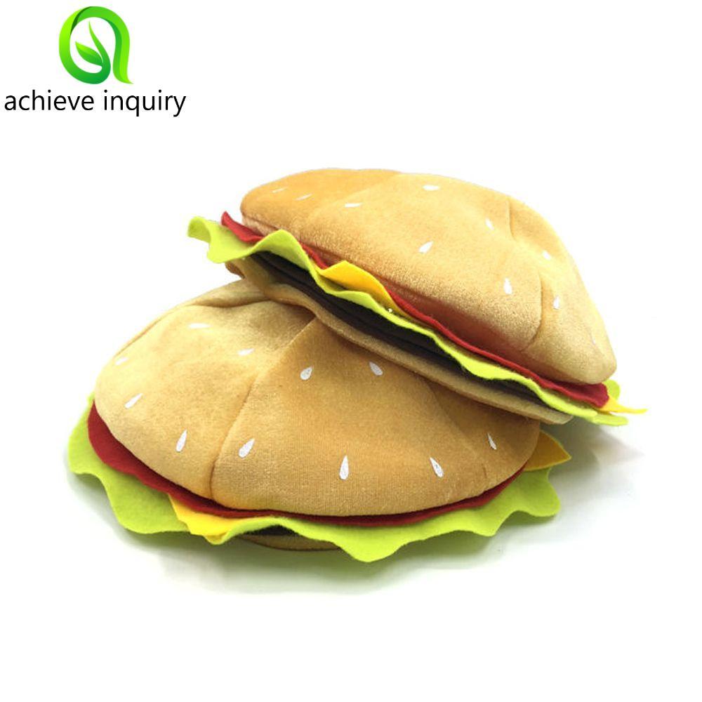 ACHIEVE YÊU THÍCH Mũ Burger trang trí, Mũ đội đầu Burger dễ thương sáng tạo, Chống đỡ trang điểm Mềm