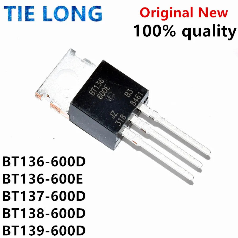 5 Chiếc BT136-600E BT136-600D TO220 BT136 600D TO-220 BT136-600 TRIAC BT137-600D BT138-600D BT139-60