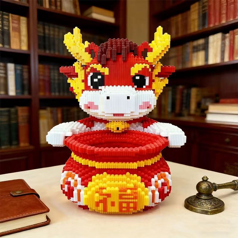 - 2026 Năm Con Ngựa Khối Lego Tương Thích Túi May Mắn Ngựa Heo Đất Giáo Dục Handmade Xếp Hình Đồ Chơ