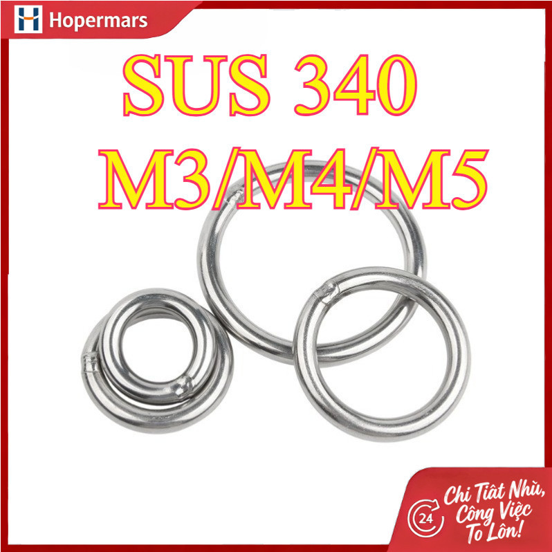 Vòng chữ O hàn rắn bằng thép không gỉ 304, vòng thép nâng, vòng kết nối võng yoga, vòng kéo tay thú 