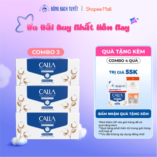  Combo 3 Bông tẩy trang Bông Bạch Tuyết Calla Xỏ Ngón Dạng Túi làm sạch da 80 miếng hộp 