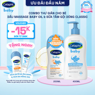  Combo Sữa tắm gội dịu lành cho bé GENTLE W&S 400ML & Dầu massage dưỡng ẩm làm dịu da bé Calendula Baby Oil 200ml 