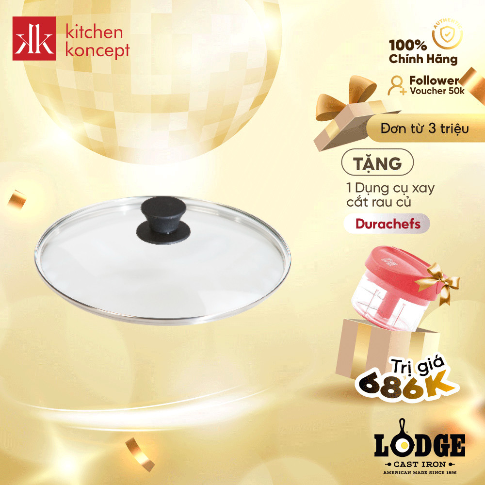 Nắp Kính Lodge 26.04cm dành cho nồi Lodge đường kính 26.04 cm