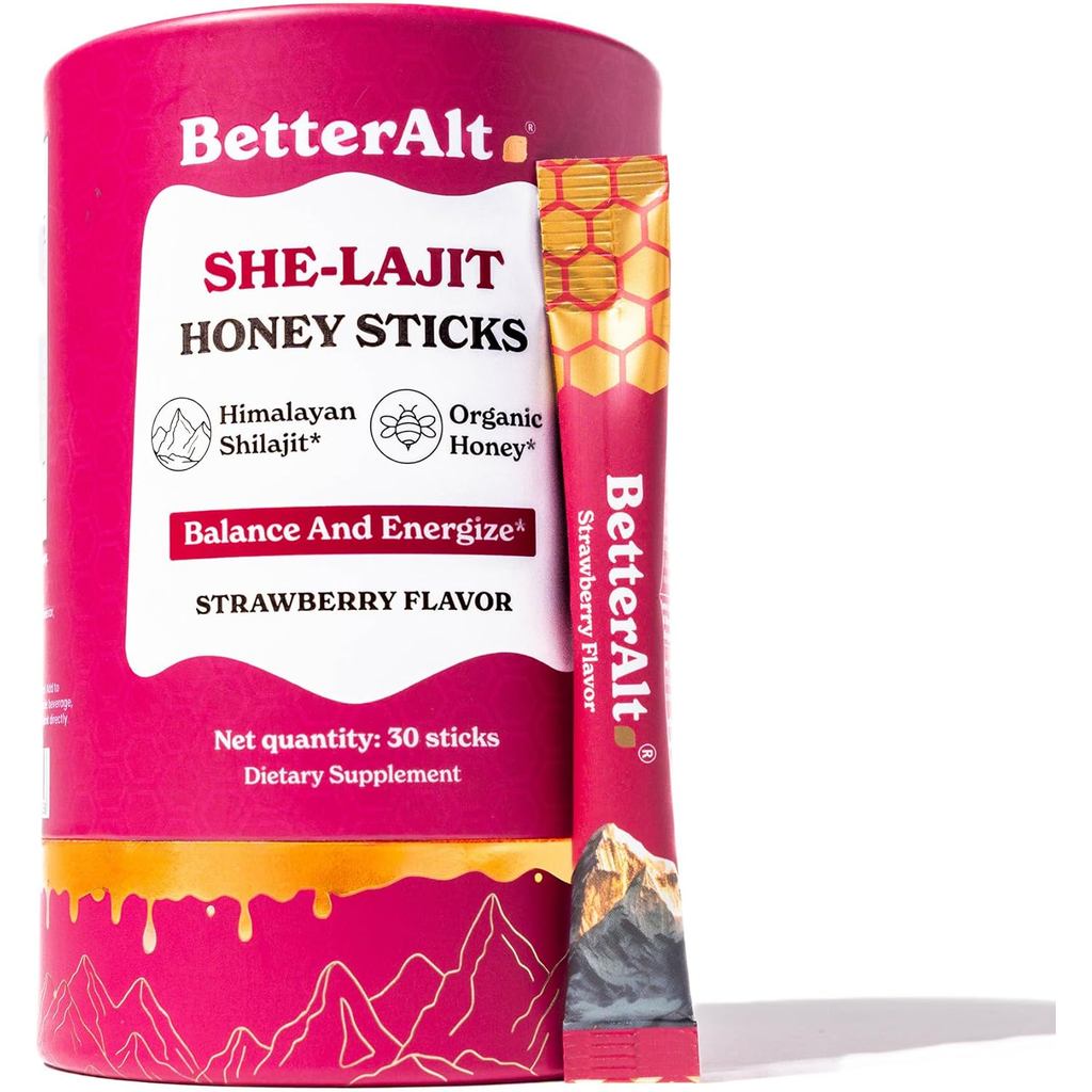 BetterAltSHE-LajitHotsticks|ShilajitforWomen-Shatavari & SaffronforhormonalBalance & Energy|TastyShi