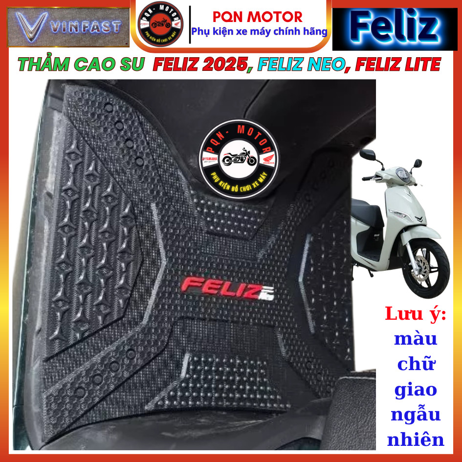 Thảm Xe VinFast Feliz 2025/ NEO, Feliz S, Evo 200/NEO, Motio, Klara NEO. Thảm Cao Su Đúc Dày