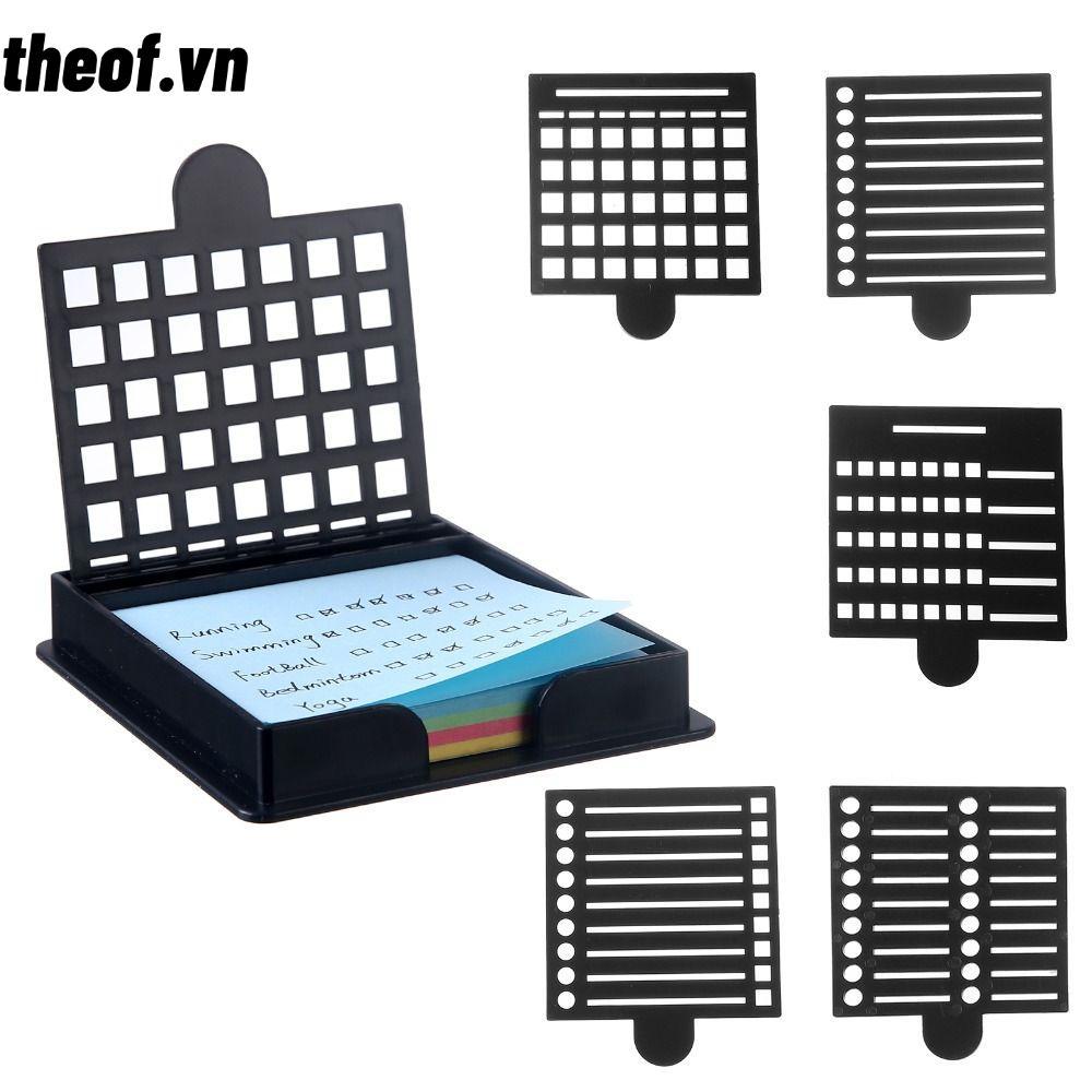 THEOF Sticky Note Holder Set, Note Box Dispenser Sticky Note Stencil, với năm mẫu Giấy dán ghi chú C