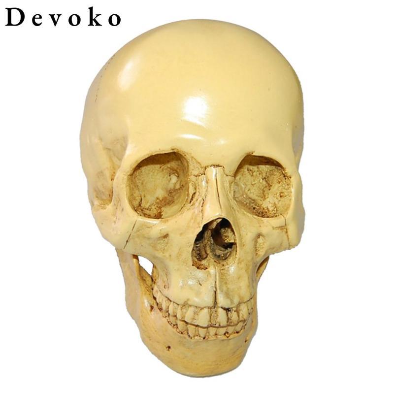 Devoko Design Resin Human Skull 1: 1 Bản sao thực tế Mô hình đầu bộ xương