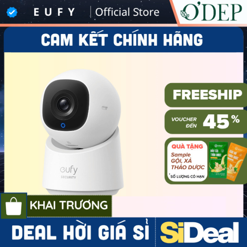 Camera trong nhà Eufy Indoor C220 | 2K rõ nét | AI tracking | Cảnh báo qua app - Hàng chính hãng - S