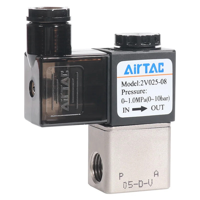 Chất Lượng Cao AIRTAC 2V025-08 24 Volt 2 Chiều Van Điện 1 / 4 "Điện 2V025-06 A / B DC24V AC220V DC12