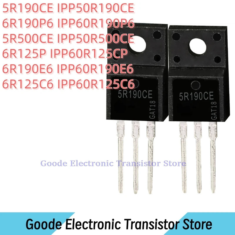 10 Miếng 5R190CE IPP50R190CE 6R190P6 IPP60R190P6 5R500CE IPP50R500CE 6R125P IPP60R125CP 6R190E6 IPP6
