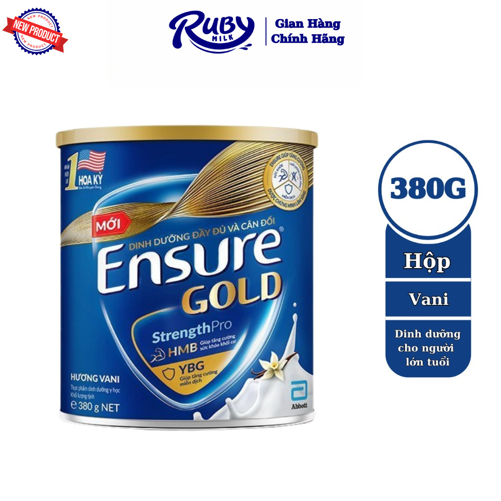 Sữa bột Ensure Gold Abbott hương vani (HMB) 380g