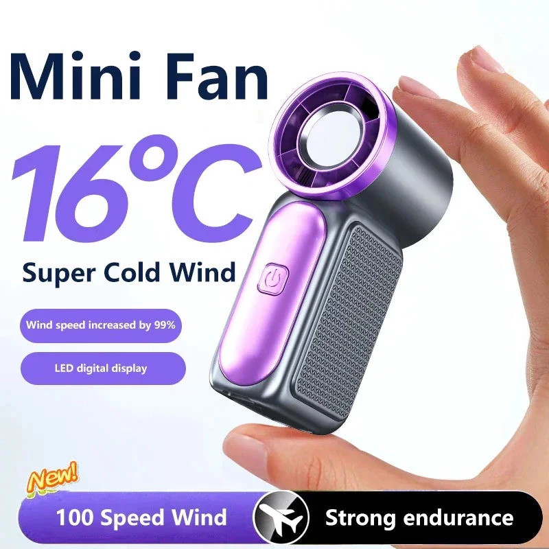 Mini Handheld Fan 3000mAh High-Speed Portable Turbo Pocket Fan for Outdoor Travel