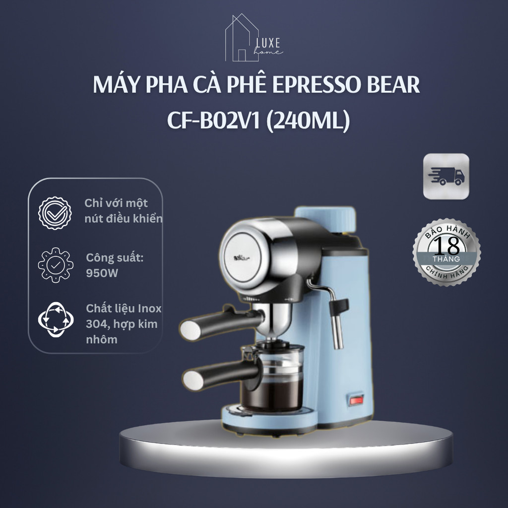 Máy pha cà phê Epresso Bear CF-B02V1 (240ml) - Công Suất Lớn