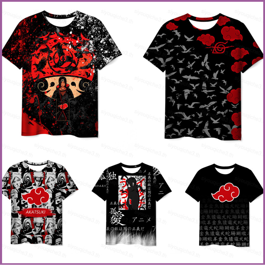 Áo Thun Unisex Cosplay Naruto Akatsuki với Họa Tiết 3D cho Nam và Nữ - Phù Hợp Mặc Thường Ngày, Có K