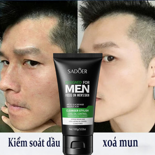 Sữa rửa mặt nam giới 100ml - Làm trắng da, sạch bã nhờn, ngừa mụn, se khít lỗ chân lông, hàng chính hãng
