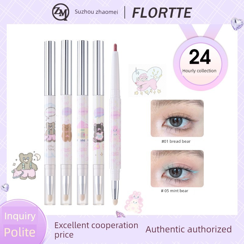 chì kẻ mắt eyeliner FLORTTE / Flower Lolia Eyeliner Bread Bear and Me Eyeliner Gel Pen Bút hai đầu N