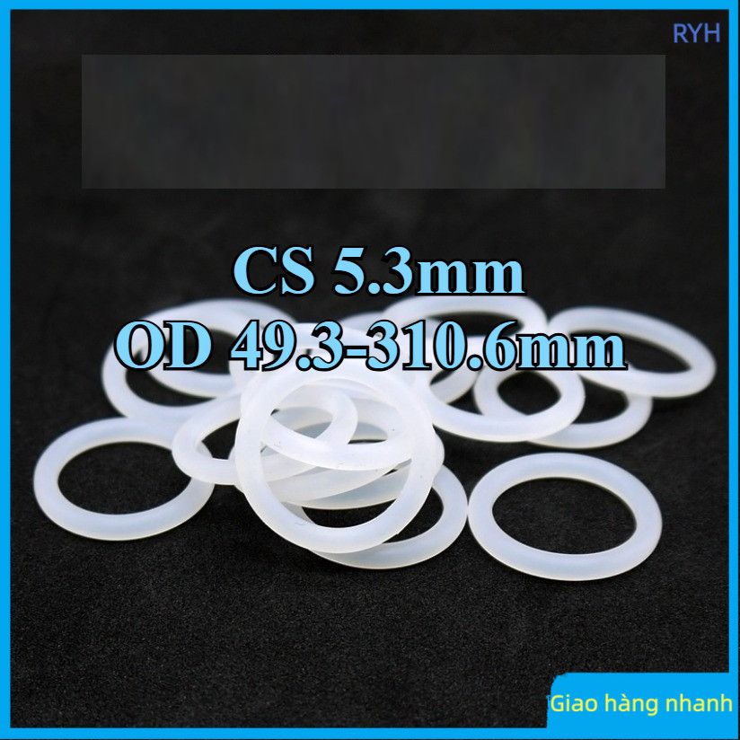 White silicone ring, food grade O-ring, waterproof rubber ring, elastic sealing ring，Bền đẹp chịu nh