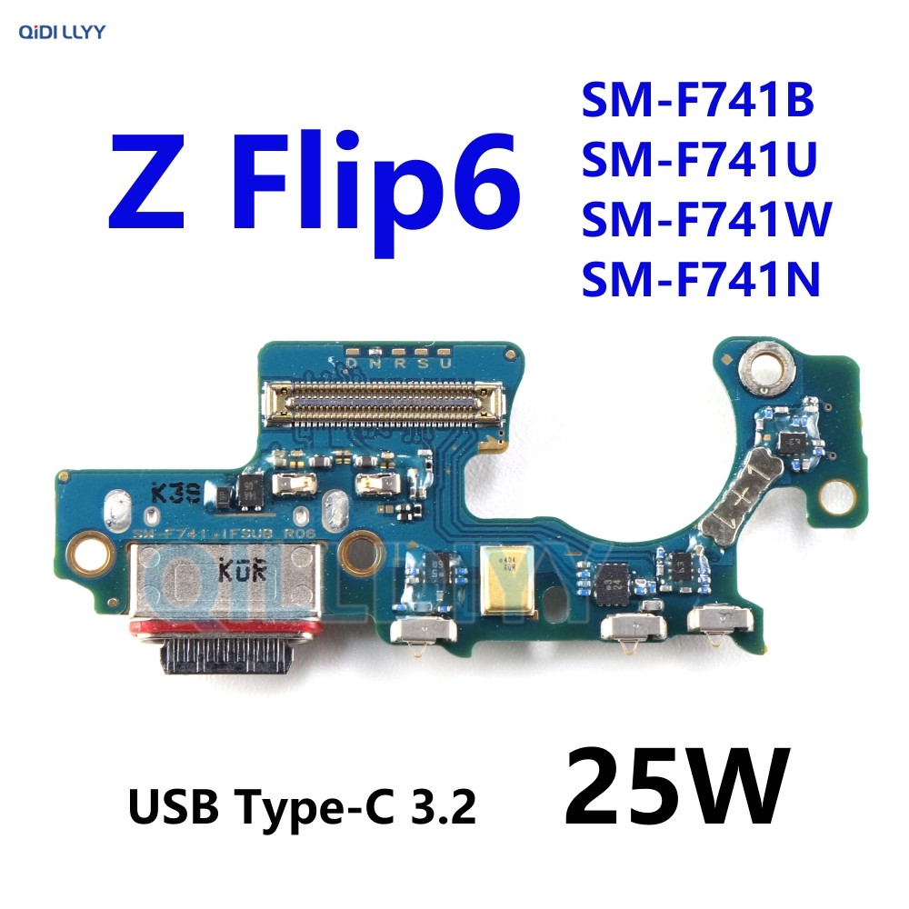 Sạc USB Cho Samsung Galaxy Z Flip6 F741 SM-F741B F741U F741W 25W Đế Sạc Jack Cổng Dock Kết Nối Mic B