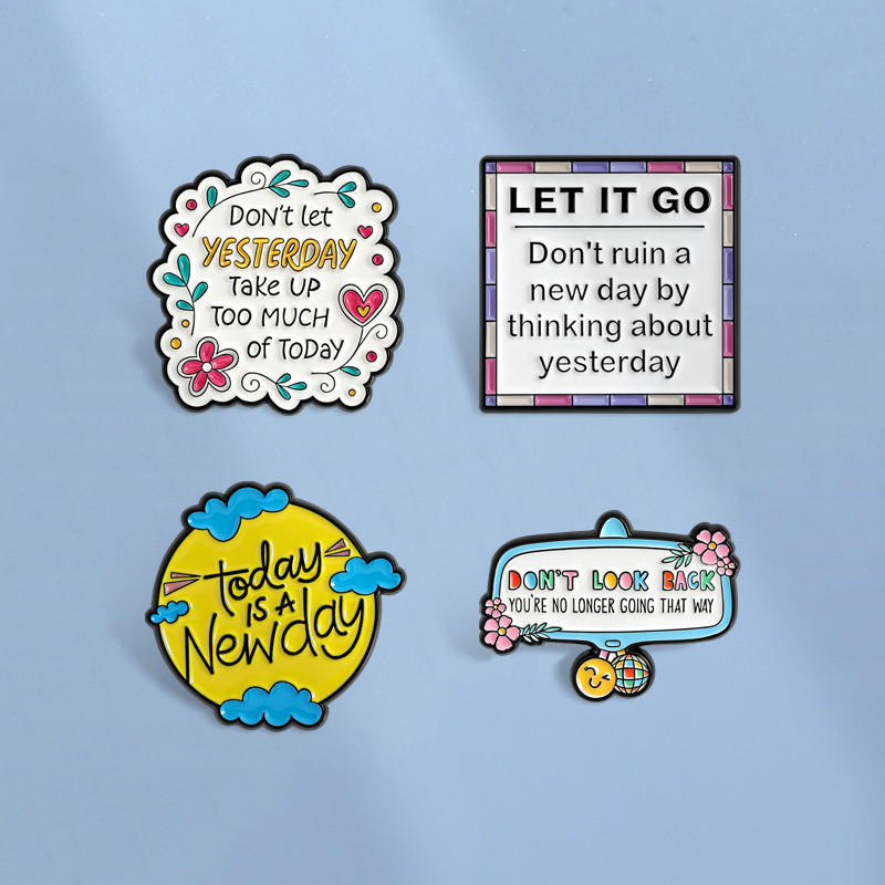 Trâm huy hiệu truyền cảm hứng "Let it go" tích cực, phù hợp làm quà tặng bạn bè