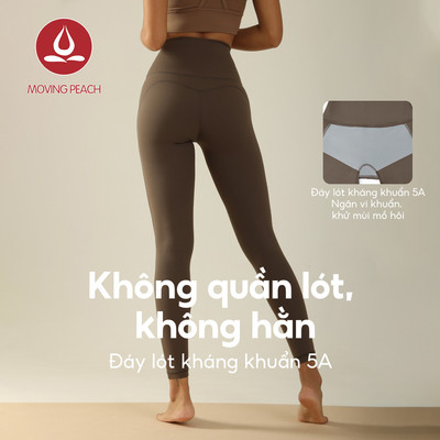 MOVING PEACH Quần Legging Tập yoga Lưng Cao Mềm Mại Có Túi Cho Nữ DLB