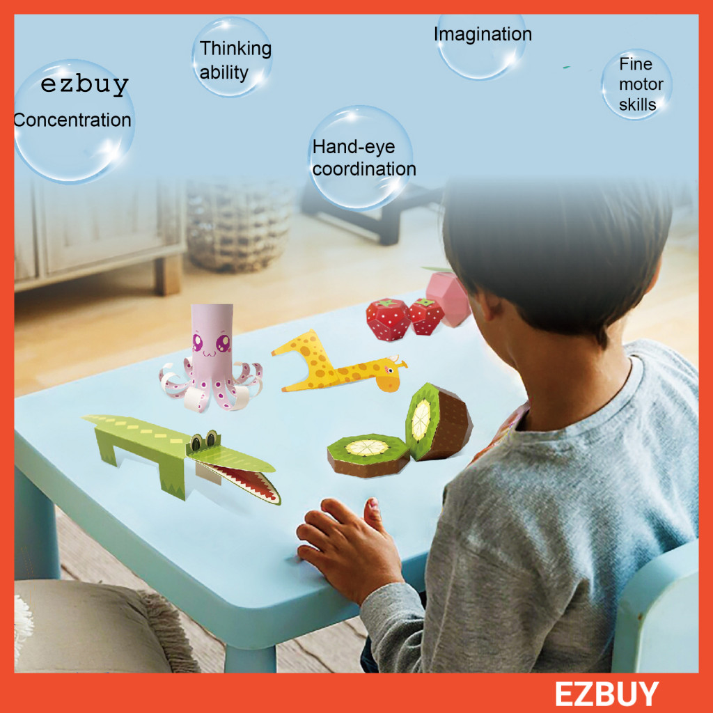 [EY] 3d Origami Model Kids Origami Book Vui nhộn và giáo dục 3D Handmade Origami Book dành cho trẻ e