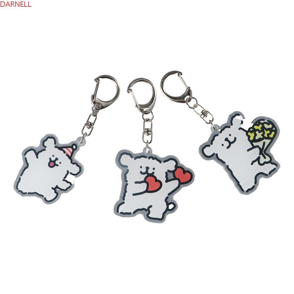 Mặt dây chuyền chó Malta DARNELL Acrylic, Mặt dây chuyền chó trắng nhỏ hoạt hình Acrylic Little Whit