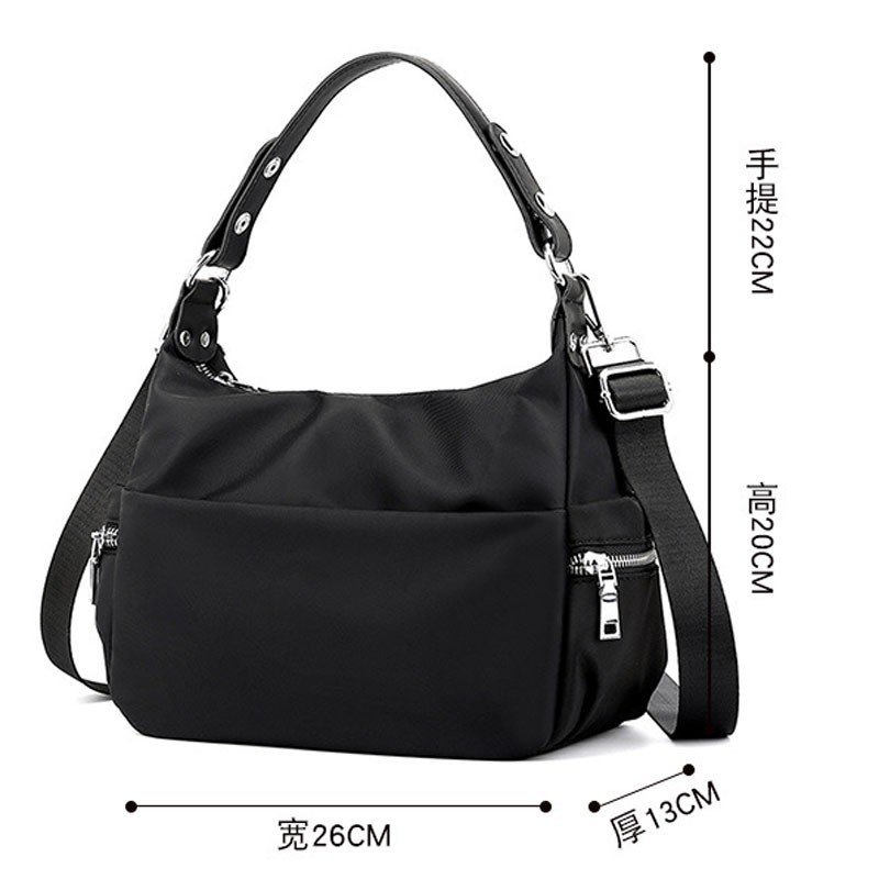 MX3 Túi xách nữ nylon màu đen Túi đeo vai Túi đeo chéo chống thấm nước cổ điển Túi nylon nữ Túi xách