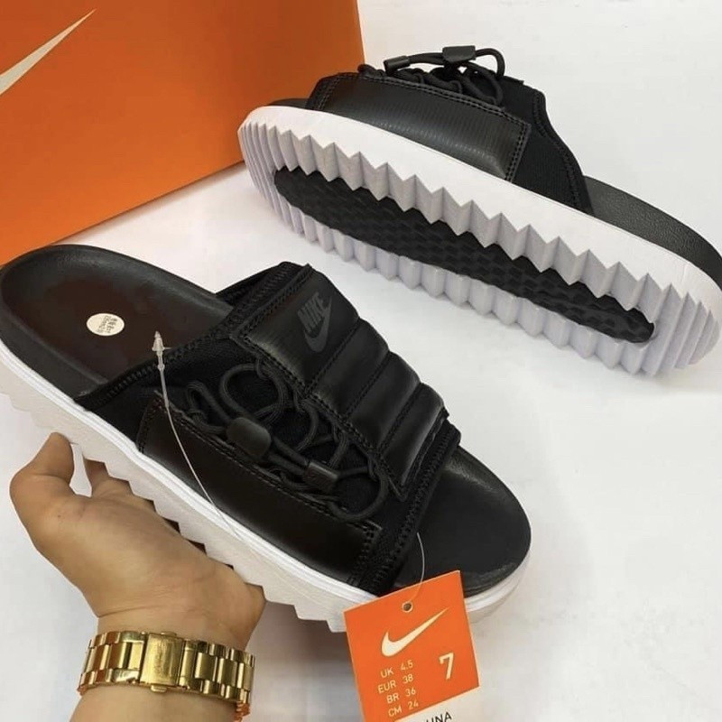 Nike Asuna Slides Mens Top Design bao gồm móc treo và hộp