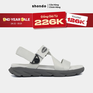  Giày Sandals Nam Nữ Shondo F6 Quai Xoay Đế Xám Phối Rêu F6S1122 