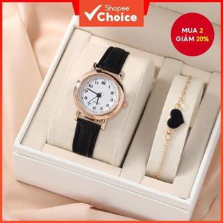 Đồng hồ thạch anh mặt số nhỏ dành cho nữ, Dây da thông thường, Đồng hồ tối giản