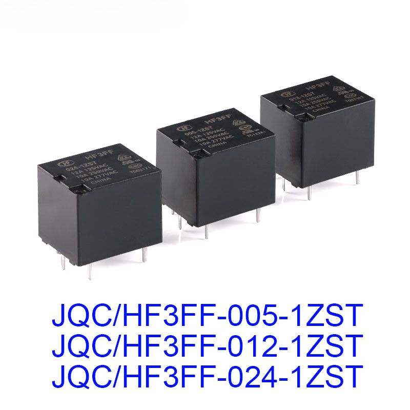 5 Cái / 1 Rơ Le HF3FF JQC-3FF 005-1ZST 012-1ZST 024-1ZST (555) DC 5V 12V 24V 12A 5PIN HF3FF-005-1ZST