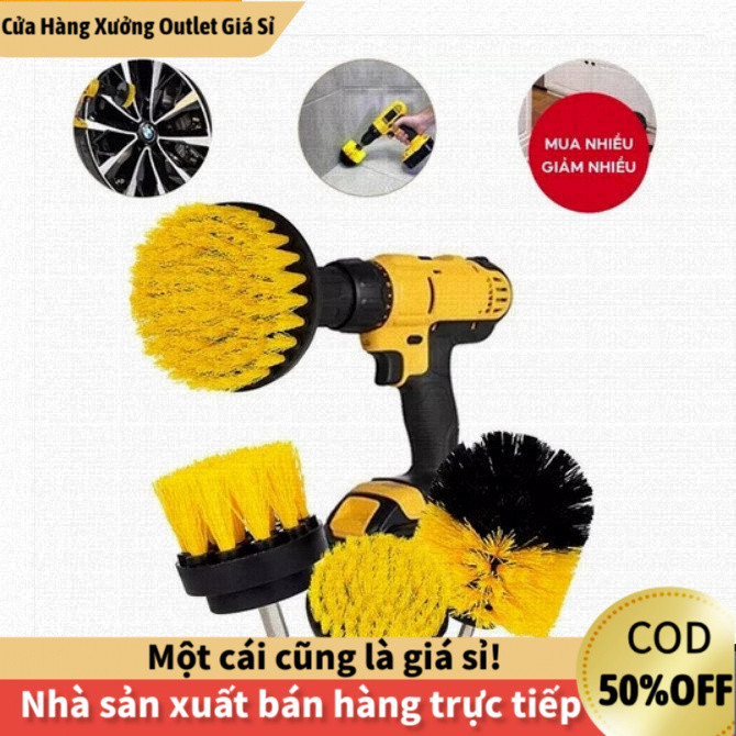 【COD】3pcs/set Bộ Bàn Chải Gắn Máy Khoan Cọ Rửa Cầm Tay Đa Năng, Bàn Chải Vệ Sinh Nhà Tắm Sofa, Chà Sàn, Đánh Giày, Đánh