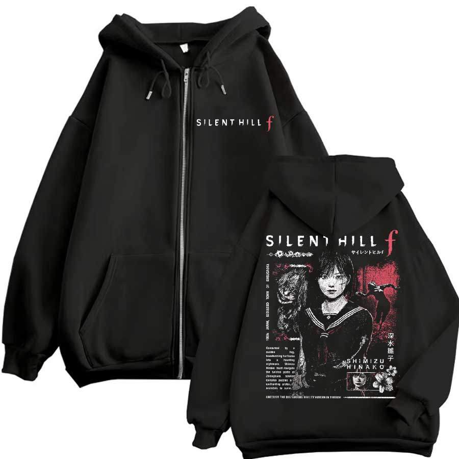 Silent Hill F Áo Khoác Dây Kéo Nam Nữ Áo Hiphop Dạo Phố Trang Phục Áo
