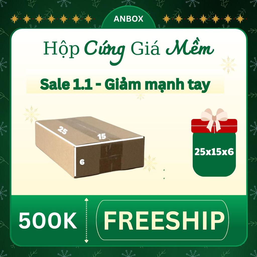 thùng carton 25x15x6 bộ 50 trơn cứng cáp