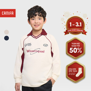  Áo polo bé trai CANIFA dài tay chất liệu cotton USA có hình in 2TP25C004 