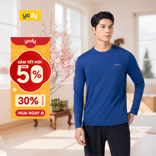 🌸SALE TẾT🌸 Áo thun thể thao nam YODY áo dài tay siêu co giãn mềm mại nhẹ thoáng phối can lưng SUM7004 