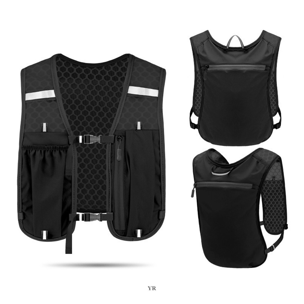 YUR Phản Quang Chạy Hydrating Vest Ba Lô Cho Đi Bộ Đường Dài Đi Xe Đạp Marathon Chống Thấm Nước Nhẹ Bình Nước Giá Đỡ Điện Thoại Ngực Gói