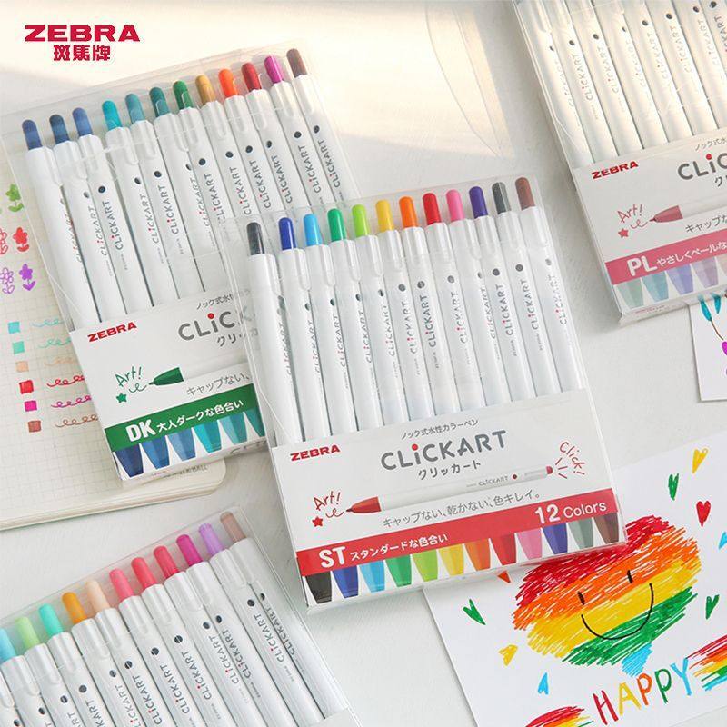 Nhật Bản ZEBRA ZEBRA ClickArt Press Bút màu nước Highlighter Marker Notebook để ghi chú tô màu