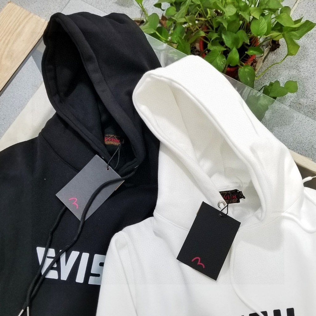 Áo hoodie EVISU mùa thu 2024 có in chữ phản quang