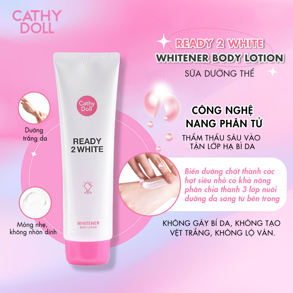 Sữa Dưỡng Thể Sáng Da Cathy Doll Ready 2 White Whitener Body Lotion 150ml | BigBuy360 - bigbuy360.vn