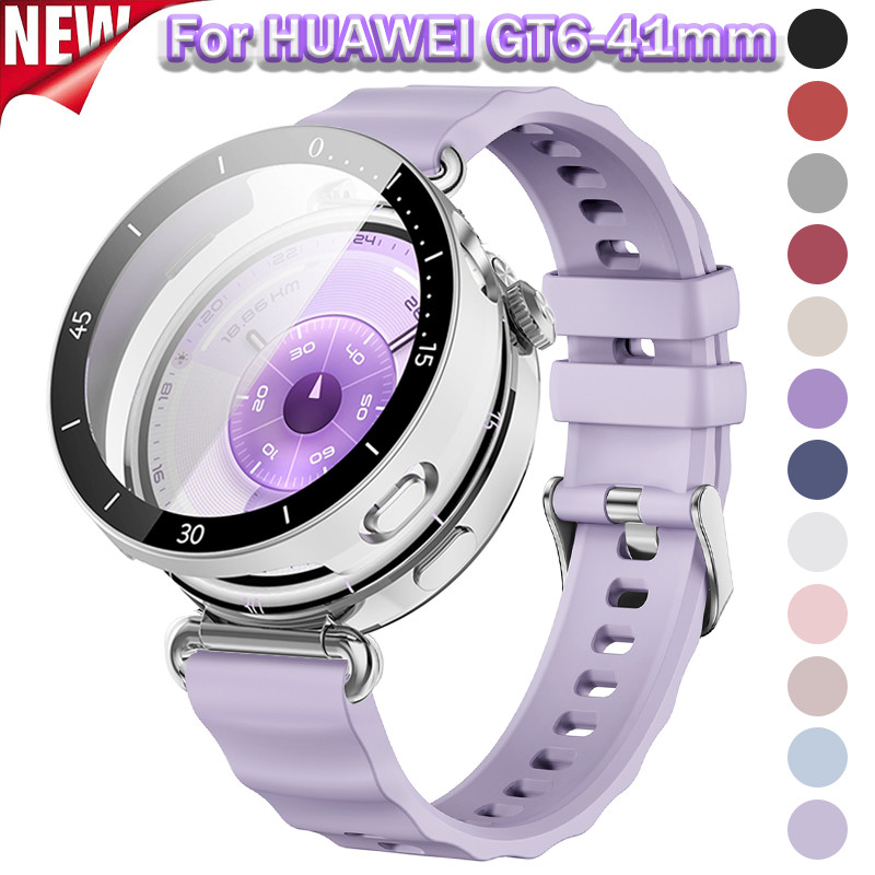 Ốp lưng chống nước + Dây đeo silicon cho Huawei Watch GT6-41mm Vỏ bảo vệ màn hình cho Huawei GT6-41m