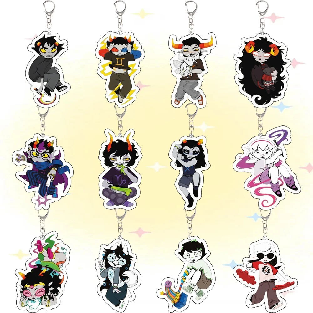 Móc khóa Homestuck Acrylic nhân vật Gamzee Makara Karkat Vantas Feferi Peixes Tavros Nitram phụ kiện